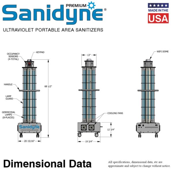 Atlantic UV Corporation Sanidyne Premium Portable UV Air and Surface Sanitizer System - Image 6