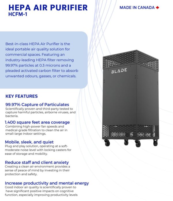 BLADE HCFM-1 Portable Commercial Air Cleaner- Black - Image 6