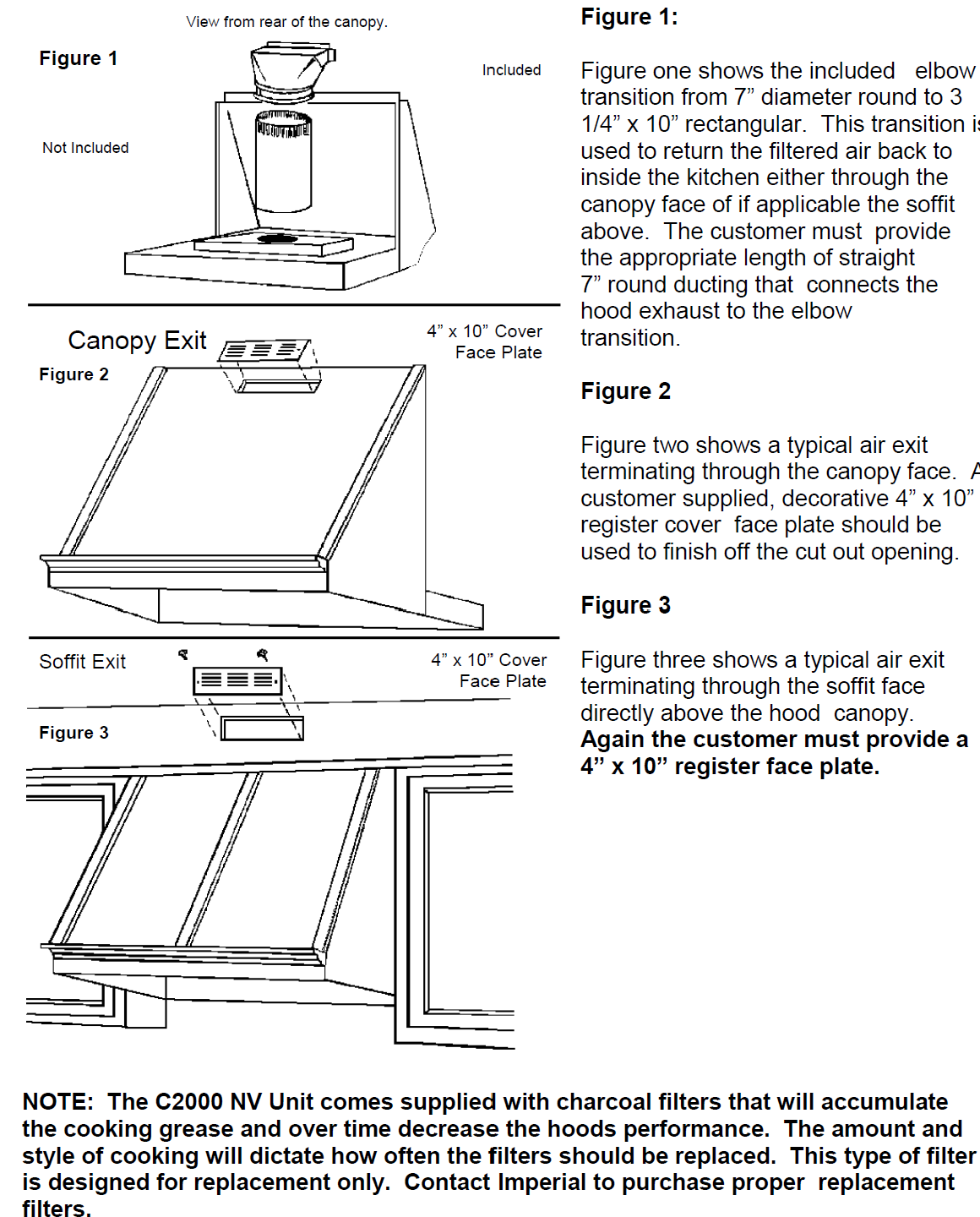Imperial Flush Mount Ductless Recirculating Kitchen Range Hood Insert - Image 2