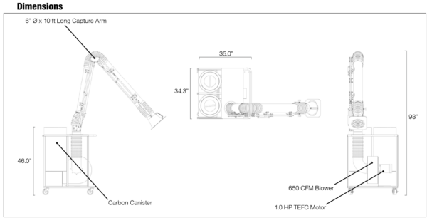 Diversitech FRED CARBO Portable Source Capture VOC Fume Extractor - Image 3