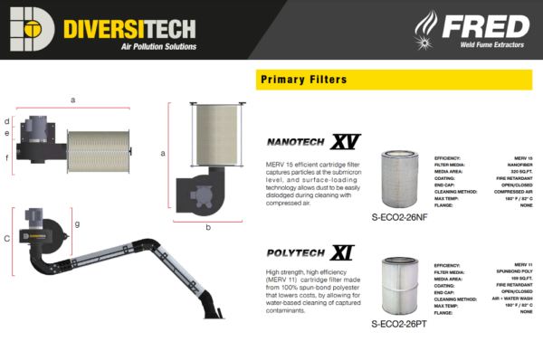 Diversitech FRED ECO II Source Capture Fume Extractor & Dust Collector - Image 5
