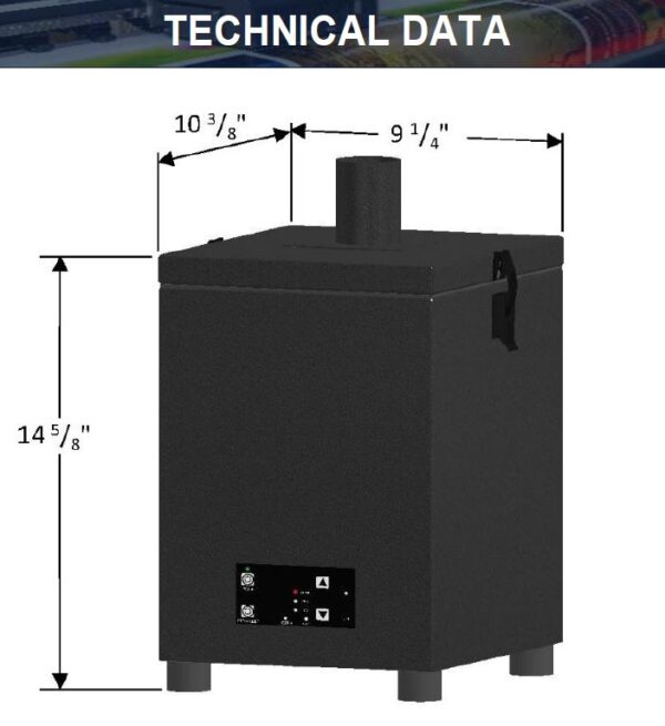 Fumex DT Desktop Laser Fume Extractor and Dust Collector System - Image 4