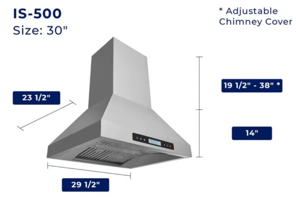 Hauslane IS-500 Convertible Island Range Hood 30 Inch - Image 8