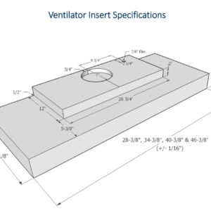 Imperial Kitchen Ventilator Ducted Range Hood Insert - 42 Inch