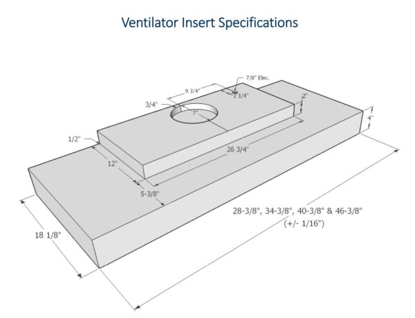 Imperial Kitchen Ventilator Ducted Range Hood Insert 42 x 12 Inch