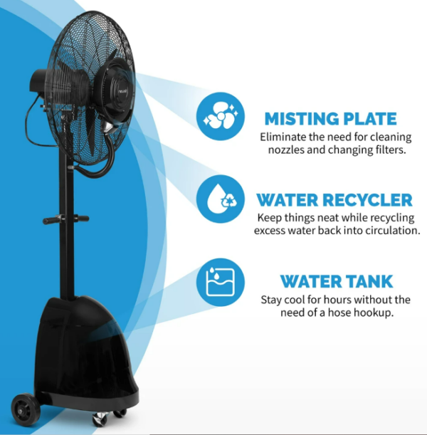 Newair 26” Pedestal Misting Fan - Image 5
