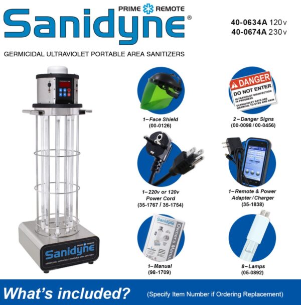 Atlantic UV Corporation Sanidyne Prime Remote Portable Air and Surface Sanitizer System - Image 12