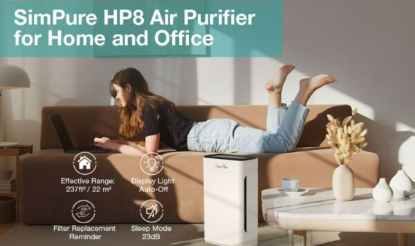 SimPure HP8 HEPA Filter and Carbon Scrubber Air Purifier - Image 6