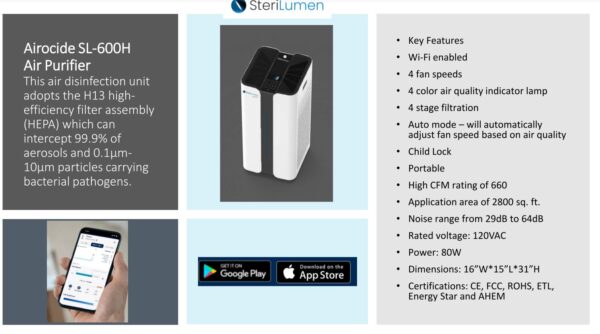 Sterilumen SL-600H Portable Air Purifier 660 CFM! - Image 4
