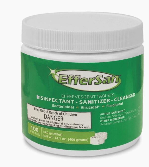 EfferSan 100-count 4 gram Hypochlorous Acid (HOCL) Disinfectant Cleaning Tablets